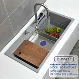 Chậu rửa chén đá BOSSCO BC-A10052XKS 1 hộc 2 phím đa năng