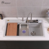 Chậu rửa chén đá BOSSCO BC-A10052XKS 1 hộc 2 phím đa năng