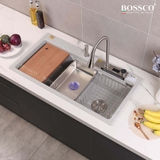Chậu rửa chén đá BOSSCO BC-A10052XKS 1 hộc 2 phím đa năng