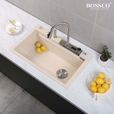 Chậu rửa chén đá BOSSCO BC-A8252KKS 1 hộc 2 phím đa năng