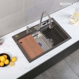 Chậu rửa chén đá BOSSCO BC-A8252NKS 1 hộc 2 phím đa năng