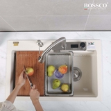 Chậu rửa chén đá BOSSCO BC-A8252TKS 1 hộc 2 phím đa năng
