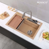 Chậu rửa chén đá BOSSCO BC-A8252VK 1 hộc 2 phím đa năng