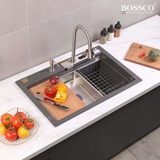 Chậu rửa chén đá BOSSCO BC-A8252XĐ 1 hộc 2 phím đa năng