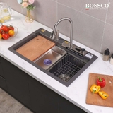 Chậu rửa chén đá BOSSCO BC-A8252XĐ 1 hộc 2 phím đa năng