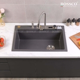 Chậu rửa chén đá BOSSCO BC-A8252XĐ 1 hộc 2 phím đa năng