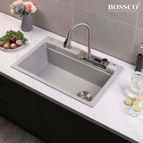Chậu rửa chén đá BOSSCO BC-A8252XKS 1 hộc 2 phím đa năng