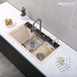 Chậu rửa chén đá BOSSCO BC-C8652KKS 1 hộc 7 phím đa năng