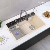 Chậu rửa chén đá BOSSCO BC-C8652KKS 1 hộc 7 phím đa năng