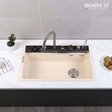 Chậu rửa chén đá BOSSCO BC-C8652KKS 1 hộc 7 phím đa năng