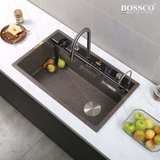 Chậu rửa chén đá BOSSCO BC-C8652NKS 1 hộc 7 phím đa năng