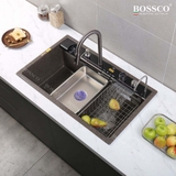 Chậu rửa chén đá BOSSCO BC-C8652XĐ 1 hộc 7 phím đa năng