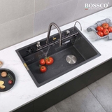 Chậu rửa chén đá BOSSCO BC-C8652XĐ 1 hộc 7 phím đa năng