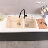 Chậu rửa chén đá BOSSCO BC-E10050KKS 2 hộc