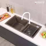 Chậu rửa chén đá BOSSCO BC-E10050NKS 2 hộc