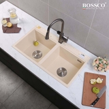 Chậu rửa chén đá BOSSCO BC-FT9050KKS 2 hộc