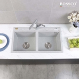 Chậu rửa chén đá BOSSCO BC-FT9050XKS 2 hộc