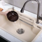 Chậu rửa chén đá BOSSCO BC-G8050KKS 1 hộc bo góc