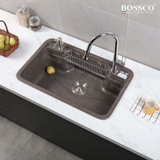 Chậu rửa chén đá BOSSCO BC-G8050NKS 1 hộc bo góc