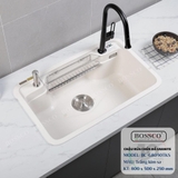 Chậu rửa chén đá BOSSCO BC-G8050TKS 1 hộc bo góc