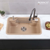 Chậu rửa chén đá BOSSCO BC-G8050VK 1 hộc bo góc