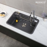 Chậu rửa chén đá BOSSCO BC-G8050XĐ 1 hộc bo góc