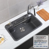 Chậu rửa chén đá BOSSCO BC-G8050XĐ 1 hộc bo góc