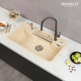 Chậu rửa chén đá BOSSCO BC-G9050KKS 1 hộc bo góc