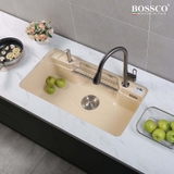 Chậu rửa chén đá BOSSCO BC-G9050KKS 1 hộc bo góc