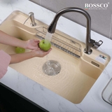Chậu rửa chén đá BOSSCO BC-G9050KKS 1 hộc bo góc