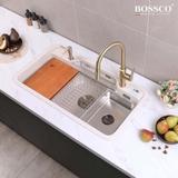 Chậu rửa chén đá BOSSCO BC-G9050TKS 1 hộc bo góc