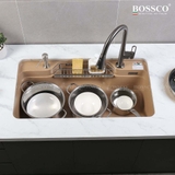 Chậu rửa chén đá BOSSCO BC-G9050VK 1 hộc bo góc
