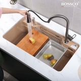 Chậu rửa chén đá BOSSCO BC-G9050VK 1 hộc bo góc