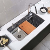 Chậu rửa chén đá BOSSCO BC-G9050XĐ 1 hộc bo góc