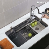 Chậu rửa chén đá BOSSCO BC-G9050XĐ 1 hộc bo góc