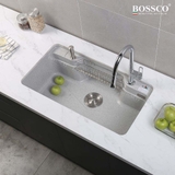 Chậu rửa chén đá BOSSCO BC-G9050XKS 1 hộc bo góc