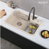 Chậu rửa chén đá BOSSCO BC-KT8150KKS 1 hộc bo góc