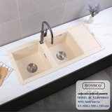 Chậu rửa chén đá BOSSCO BC-XT11650KKS 2 hộc cánh