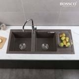 Chậu rửa chén đá BOSSCO BC-XT11650NKS 2 hộc cánh