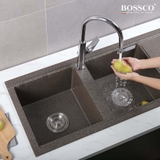 Chậu rửa chén đá BOSSCO BC-XT11650NKS 2 hộc cánh