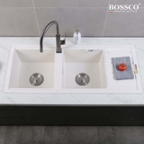Chậu rửa chén đá BOSSCO BC-XT11650TKS 2 hộc cánh