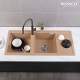 Chậu rửa chén đá BOSSCO BC-XT11650VK 2 hộc cánh