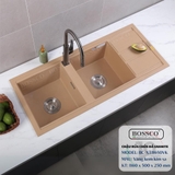 Chậu rửa chén đá BOSSCO BC-XT11650VK 2 hộc cánh