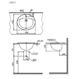 Lavabo chậu rửa mặt TOTO L501C#XW bán âm sứ chống bám bẩn