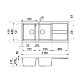 Chậu rửa chén đá Malloca BIANCO K-50062 dài 1m16