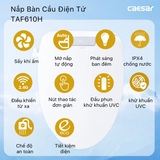 Bồn Cầu 1 khối CAESAR C1353F Nắp Rửa Điện Tử TAF610H