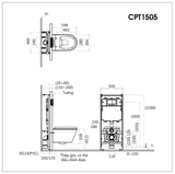 Bồn cầu két nước âm tường Caesar CPT1505