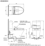 Bồn cầu 2 khối TOTO CS948CDW15 nắp rửa điện tử Washlet giấu dây TCF24460AAA