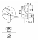 Van Điều Chỉnh American Standard WF-1M21 Âm Tường Loven Kèm Nút Chuyển Hướng