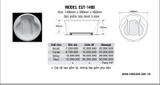 Bồn tắm Oval Euroca EUT-1400 dài 1m4 chân đế đặt sàn xây